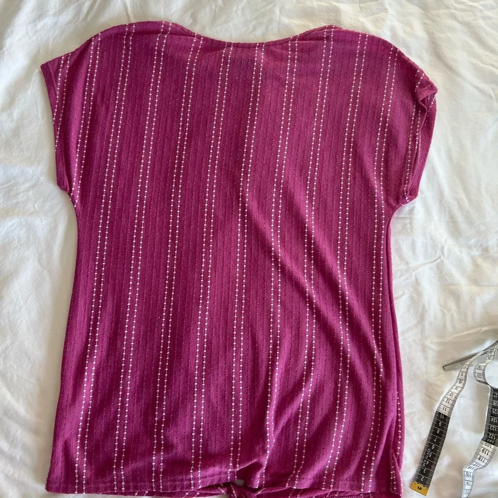 W5 Pink Ribbed Cap Sleeve Tee - Picture 2 of 5